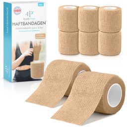 Health Press Haftbandage – Selbstklebender Verband 5 cm x 4,5 m – 8 Rollen