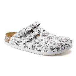 Birkenstock Clog Kay Superlauf, Birko-Flor, Paisley Black/White, schmal