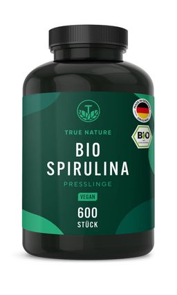 TRUE NATURE® Bio Spirulina Presslinge Vegan, Bio-Algen Tabletten aus kontrolliert biologischem Anbau