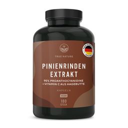 TRUE NATURE® Pinienrindenextrakt Kapseln mit Vitamin C - Vegan & Made in Germany