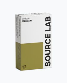 SOURCE LAB 2-in-1-Pflegeseife Olive für Gesicht & Körper mit Mineralienkomplex & Seifensäckchen