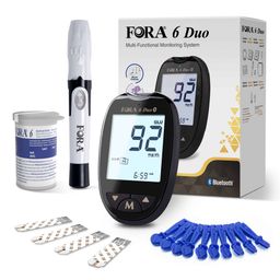 FORA 6 Duo Messgerät (mg/dl) - Blutzucker & Keton Messgerät - für Zuhause - Bluetooth-Sync