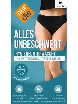 NUR DIE Hygienewäsche Alles Unbeschwert Slip - schwarz - Größe 36-38