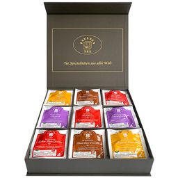 Paulsen Exklusive Bio Tee Geschenkbox mit Früchte-, Kräuter- & Rotbuschtees im Pyramidenbeutel