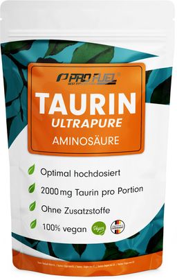 ProFuel - Taurin Pulver - optimal hochdosiert mit 2000 mg Taurin pro Tag