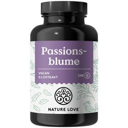 NATURE LOVE® Passionsblume Extrakt – 240 Kapseln – 750mg Extrakt 5:1 (entspricht 3750mg)/ Tagesdosis