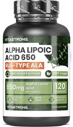 Vitastrong Alpha-Liponsäure 650 - 120 Kapseln, Fortschrittlicher antioxidativer Schutz