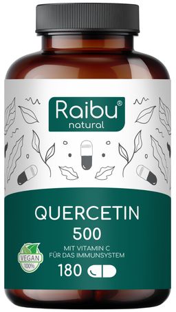 Quercetin Kapseln 500 mg, Extrakt aus den Blüten der Sophora Japonica, 180 St - RAIBU