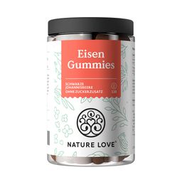 NATURE LOVE® Eisen Gummies – 120 Stück – ohne Zuckerzusatz, 96,5% Fruchtanteil