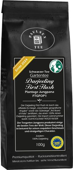 Paulsen Darjeeling First Flush FTGFOP1, Ernte 2024 - Plantage Jungpana-schwarzer Tee
