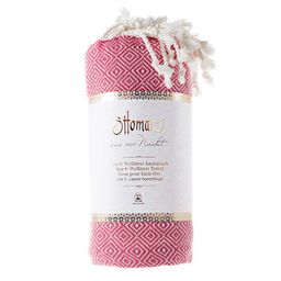 GREENDOOR Hamam Tuch Rautenmuster pink/weiß