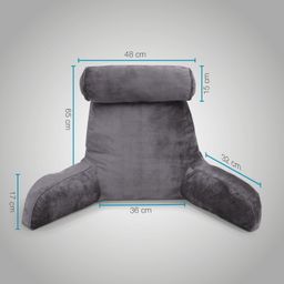 ELONEO Rückenkissen mit Armlehnen für Bett & Sofa waschbarer & abnehmbarer Bezug