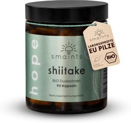 smaints® BIO Shiitake Dual-Extrakt Kapseln - 100% aus Bio Anbau in Europa - 90 Stk für 90 Tage