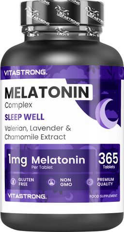 Vitastrong Melatonin-Komplex - 365 Mikro-Tabletten, Tiefer Schlaf