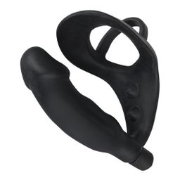 Penis-/Hodenring „Ring & Vibro Plug“ mit Vibro-Analplug | Mit Vibration | Black Velvets