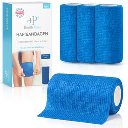 Health Press Haftbandage – Selbstklebender Verband 10 cm x 4,5 m – 4 Rollen