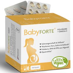 BabyFORTE Folsäure + Omega-3 | vegan | Schwangerschaftsvitamine & Stillzeit | DHA & EPA