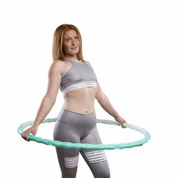 Hoopomania Slim Hoop Massage-Hula-Hoop, 0,72 kg, Ø 100 cm, Hellgrün/Weiß