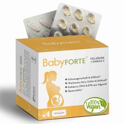 BabyFORTE Folsäure + Omega-3 | vegan | Schwangerschaftsvitamine & Stillzeit | DHA & EPA