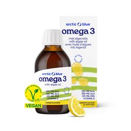 Arctic Blue Omega 3 Algenöl DHA + EPA und Hanfsamenöl ALA mit Vitamin D3