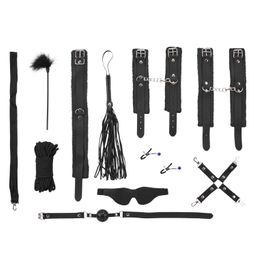 HUGBOX Sextoy Komplettes BDSM Set 10-teilig – Bondage, Fesseln und Peitsche