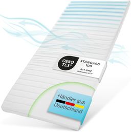 ELONEO Topper, 6 cm hoch, Kaltschaum, für Hausstauballergiker, schadstoffgeprüft, waschbarer Bezug