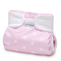 T-TOMI Orthopädisches Spreizhöschen für breites Wickeln - klettverschluss Pink stars (5-9 kg)