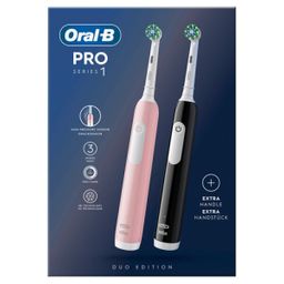 Oral-B - Elektrische Zahnbürste "Pro 1 + 2. Handstück" in Schwarz/Pink
