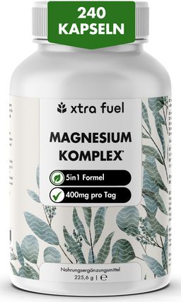 XTRA FUEL Magnesium Komplex - 5‑in-1 Magnesium Matrix mit Bisglycinat & L-ascorbat