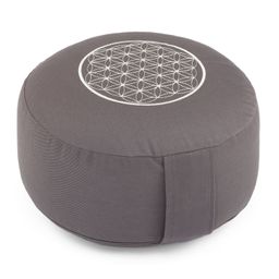 bodhi Meditationskissen Rondo ECO anthrazit Stick Blume des Lebens