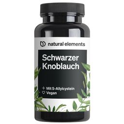 natural elememts Schwarzer Knoblauch – 45 Kapseln mit je 600mg – Wunderknolle mit S-Allylcystein