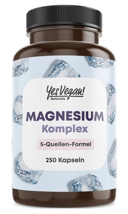 Magnesium Komplex  (250 Kapseln) aus 5 Quellen Magnesium Bisglycinat, Magnesium Citrat, Oxid uvm