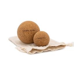 SHAPEVITAL Faszienball Set aus Naturkork | 2 Größen & Jute-Beutel | gezielte Massage