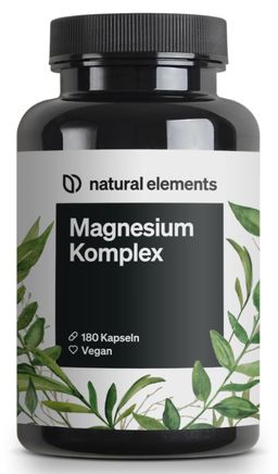 natural Magnesium Komplex – 5 hochwertige Verbindungen – 400mg elementares Magnesium pro Tagesdosis