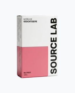SOURCE LAB Pflegende Gesichtsseife Wildrosenöl mit 4-Mineralien-Komplex & Seifensäckchen
