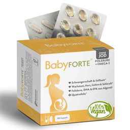 BabyFORTE Folsäure + Omega-3 ohne Jod | Schwangerschaftsvitamine & Stillzeit Vitamine