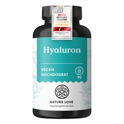 NATURE LOVE® Hyaluron Kapseln mit Zink - Hochdosiert mit 500mg - für Haut, Haare & Nägel