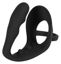 Black Velvets - Penis-/Hodenring mit Plug - Intensiv- & P-Stimulation