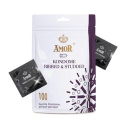 AMOR Gerippt-Genoppt Kondome 53mm