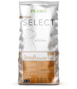 PERRO Select Grainfree Strauß + Kartoffel - Trockenfutter Hund Singleprotein