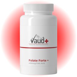 Vaud ® Folate Forte | Folsäure Tabletten | 400 µg Folat hochdosiert Kinderwunsch & Schwangerschaft
