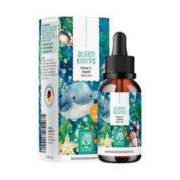 Omega3 Kinder DHA EPA vegan Algenöl 50 ml Tropfen Orange Algenknirps NATURTREU®