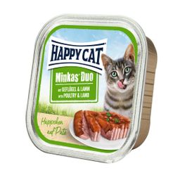 Happy Cat Minkas Duo Menü Häppchen auf Patè Geflügel & Lamm