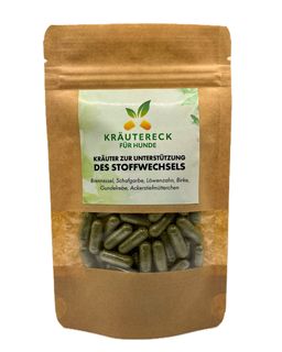 Kräuterkapseln Hund – Stoffwechsel | mit Brennnessel, Löwenzahn & mehr