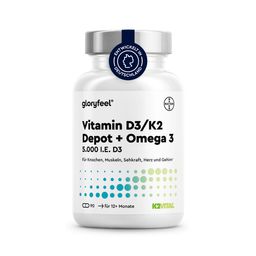 gloryfeel® Vitamin D3 5.000 I.E. K2 & Omega 3 Kapseln