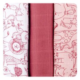 xkko Baumwollwindeln Alte Zeiten Organic 3er-Set Mesa Rose