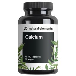 natural elements Calcium Tabletten – 800 mg Kalzium aus Calciumcarbonat/Tagesdosis – 180 Tabletten