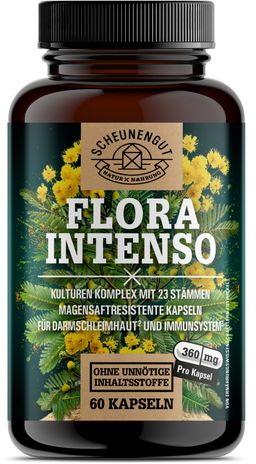 Scheunengut® FLORA INTENSO | Probiotika mit 23 Bakterienstämmen | Darmkur mit Vitamin B2 & B6