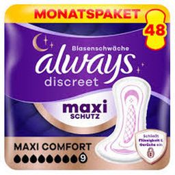 Always Discreet Inkontinenz-Einlagen Maxi Comfort Monatspaket