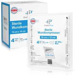 Health Press Sterile Wundkompressen - Sterile Kompressen - 10x10cm